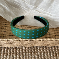 Serre-tête rétro à pois en tissu fait main à bord large, style western, pour femme, accessoire de mode pour cheveux