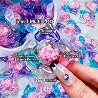 Biji Cuci Pakaian 5D 8 in 1 Multi-efek, Pembersih Kain, Pelembut Pakaian, Pewangi Tahan Lama, Untuk Mesin Cuci Otomatis