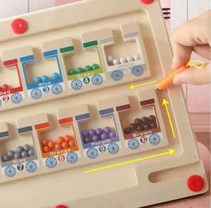 Tren de madera Montessori para niños, juego de mesa de conteo de laberinto cognitivo de colores y números, actividad educativa, juguetes de regalo para niños - Product Image 6