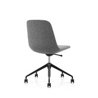 Chaise de bureau pivotante pour conférence avec siège en tissu et accoudoirs en aluminium, siège inclinable avec verrouillage pour salle de réunion