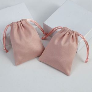Sac en velours rose personnalisé de grande taille avec logo pour l'emballage de cadeaux, sacs en velours personnalisés avec cordon de serrage pour vêtements et chaussures, sac anti-poussière - Product Image 4
