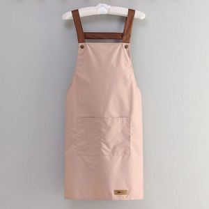 Kitchen Polyester <b>Bib</b> <b>Apron</b> Adjustable 2 Pockets Water Resistant Machine Washable Cooking Chef <b>Apron</b> for Women Men - Product Image 6