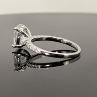 Bague de fiançailles ovale en moissanite 3 carats VVS plaquée or 18 carats en argent sterling 925 certifiée GRA pour femme