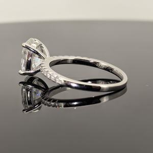 خاتم ألماس مويسانيتي 1 قيراط 2 قيراط Vvs ذهب 18 قيراط مطلي بالذهب الفضة الإسترليني 3ct خاتم خطوبة بيضاوي للنساء - Product Image 3