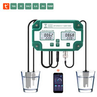 6 in 1 WiFi Water Quality Tester Smart pH EC TDS Salinity S.G. Temp Meter for Aquarium, Hydroponics & Swimming Pool Tuya APP