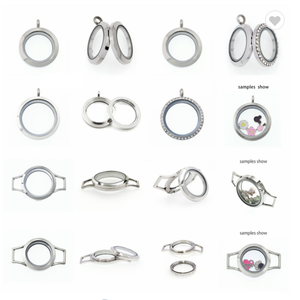 In stock ciondolo medaglione in vetro con memoria vivente galleggiante Multi-stile adatto al fascino vivente galleggiante - Product Image 3