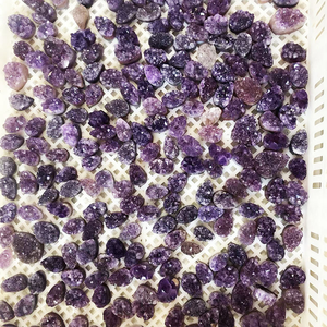 Batu liontin Cluster batu longgar Druzy mentah Amethyst Quartz kristal Geode gelap alami grosir batu permata kasar untuk membuat perhiasan - Product Image 6