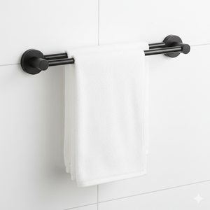 Porte-serviettes mural moderne en acier inoxydable résistant, finition noire, OEM USA - Product Image 1