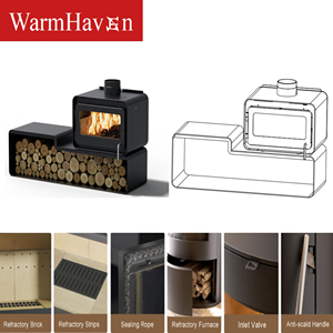 Fabricant JingXin Poêle à <span class=keywords><strong>bois</strong></span> intérieur en fonte de conception moderne Cheminée à combustible biologique avec équipement de chauffage <span class=keywords><strong>Insert</strong></span> en acier fabriqué en Chine - Product Image 2