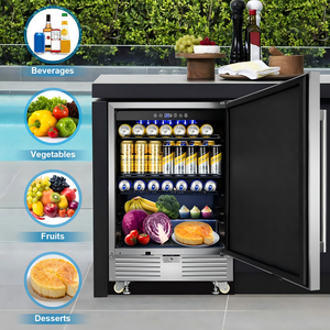Réfrigérateur à compresseur sous comptoir en acier inoxydable de qualité supérieure, à porte unique, pour usage domestique et commercial, pour boissons et vins - Product Image 6