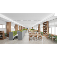 Mobilier scolaire moderne nordique design Bureaux et chaises de salle de lecture Bibliothèque en bois Bibliothèque murale pour le collège