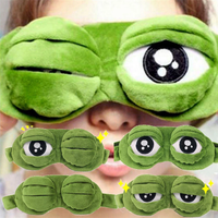 Masque de sommeil en peluche amusant et créatif en forme de grenouille 3D, masque pour les yeux pour dormir