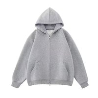 Vêtements décontractés chauds pour l'automne et l'hiver, fermeture éclair sur le devant, poches latérales, coupe décontractée, style streetwear, veste à capuche zippée pour hommes