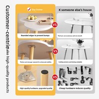 Table basse moderne minimaliste pour salon et chambre à coucher avec espace de rangement, plateau en bois et pierre artificielle, meubles pour la maison