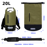 Sac à dos étanche flottant léger personnalisé de 20 L pour la randonnée, les voyages, le stockage, pour femmes et hommes, pour la navigation de plaisance, le kayak, le rafting