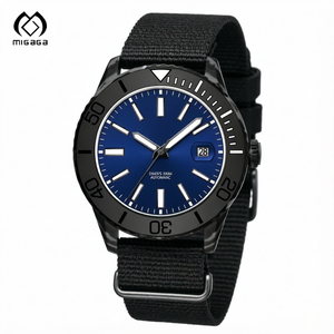 สายนาฬิกา Migaga Custom Natos ขนาด 22 มม. สำหรับผู้ชาย นาฬิกาดำน้ำอัตโนมัติ NH35 OEM Montre Homme ขนาด 38 มม. หน้าปัดแบบกำหนดเอง นาฬิกาดำน้ำแบบกลไก - Product Image 1