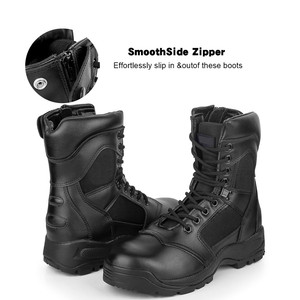 Stivale tattico di fornitura di fabbrica con vera pelle e stivale di sicurezza in acciaio per attrezzature di difesa personale - Product Image 4