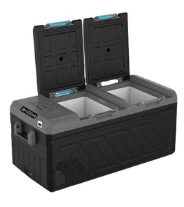 Double-DOOR Battery Powered USB Máy nén Tủ lạnh xe tủ lạnh tủ đông cho cắm trại RV ngoài trời khách sạn hộ gia đình - Product Image 1