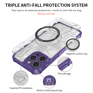 Chống Vàng TPU + PC chống sốc từ sang trọng thời trang không dây sạc điện thoại trường hợp đối với <span class=keywords><strong>iPhone</strong></span> 16 15 XR 11 12 13 14 XS Pro Max - Product Image 5