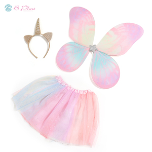 Ensemble de déguisements personnalisés avec bandeau <span class=keywords><strong>licorne</strong></span> et <span class=keywords><strong>tutu</strong></span>, ensemble de robe, cadeau d'anniversaire avec ailes de papillon - Product Image 1