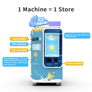 Distributeur automatique intelligent de crème glacée molle à 59 saveurs, service rapide en 15 secondes - ROI élevé pour centre communautaire, petit café - Product Image 3