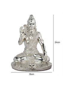 Silver Plated Lord Shiva Idol Mahadev Hindu God <b>Statue</b> for Puja Home Temple Religious Decor Spiritual Gift Collection - Product Image 3