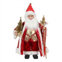 Père Noël en robe rouge de 45 cm, jouet artisanal, Noël, Papa Noël, paillettes dorées, sequins, fait à la main, poupée de Noël, vente chaude