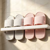 Support mural pour pantoufles de salle de bain, sans perforation, pour toilettes, égouttoir, range-chaussures, porte-pantoufles