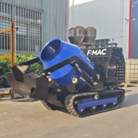 Bétonnière autochargeante sur chenilles de 300 L, mini bétonnière mobile portable diesel pour chantier de construction