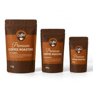 Sacs d'emballage personnalisés pour grains de café, sachets à fermeture éclair à fond plat en aluminium pour café, imprimés sur mesure - Product Image 6