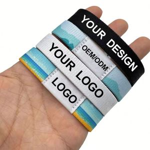 Bracelet personnalisé transfrontalier, étanche, en polyester élastique, avec logo RFID, promotionnel, pour événements sportifs, sérigraphié, couleur personnalisée - Product Image 1