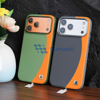 Nouvelle Coque de Téléphone de Luxe Bicolore en Cuir Antichoc pour iPhone 17 Pro Max 16 15 14 – Style Affaires