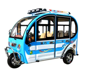 closed Mini 3 wheel electric tricycle tuk tuk for passenger Closed cabin electric tricycles best for mini taxi with 5 doors