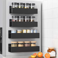 Vente d'usine : Lot de 4 supports muraux magnétiques mobiles pour épices, organisateur de rangement pour réfrigérateur de cuisine