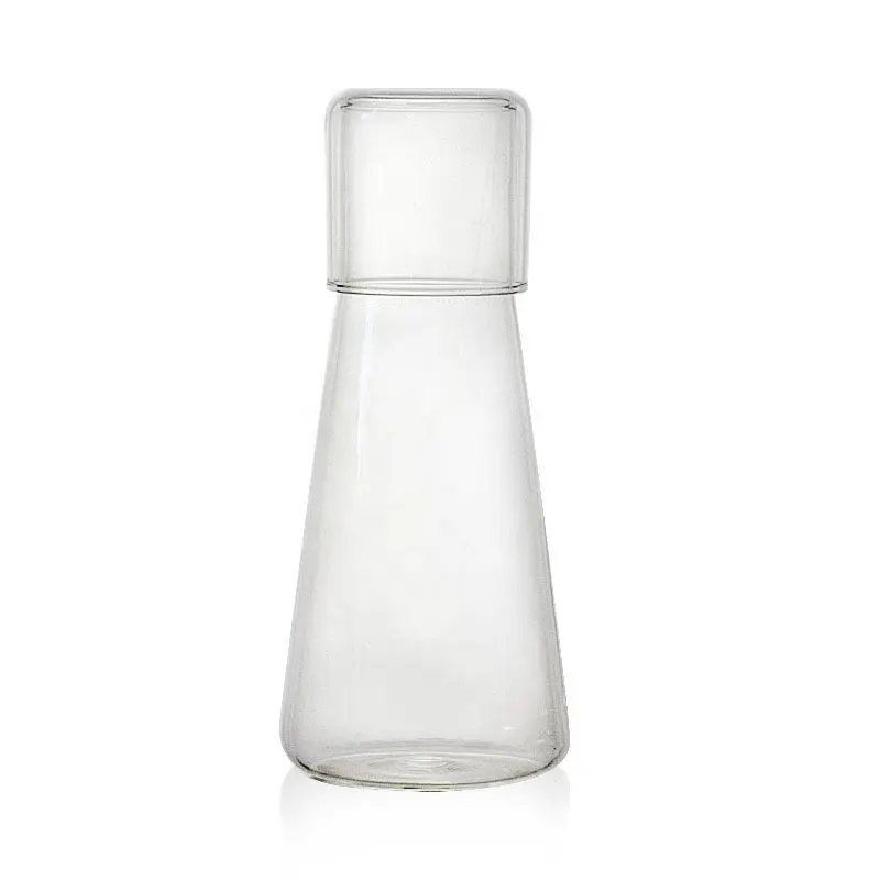 Ensemble de Carafe à eau de chevet avec verre à gobelet pour table de nuit de chambre à coucher, Carafe de bain de bouche (27OZ /30OZ)