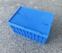 Conteneurs en plastique pliables en maille bleus, empilables et recyclables (caisses en maille) pour le stockage logistique