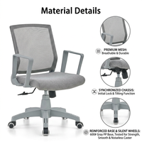 Chaise de bureau ergonomique de haute qualité, directement de l'usine, chaise de bureau en maille avec cadre en PP renforcé pour le bureau, la maison, l'hôtel