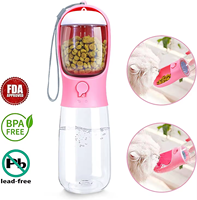 Bouteille d'eau de voyage 3-en-1 Petop pour chien, conteneur de nourriture, distributeur de sacs à déjections, étanche, en plastique, portable, pour promenade
