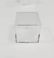 Boîte carrée en plastique transparent de 55x55x55 mm avec couvercle, pour cadeaux de fête, petit organisateur de rangement en acrylique, bonbons, cadeaux, présentoir à bijoux