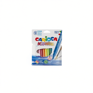 Marqueurs d'aquarelle Carioca, 12 couleurs, pointe pinceau, PLA, non effaçables, non double face, ensemble de fournitures artistiques, fabriqué en Chine - Product Image 2