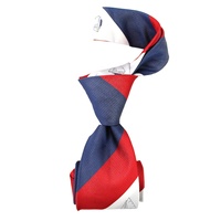 Cravates pour hommes en soie 100% tissée sur mesure, à rayures rouge, blanc et bleu, thème voiliers et marine, pour la vente en gros aux entreprises