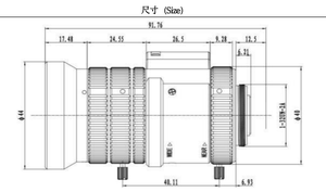 Objectif de vision industrielle à contrôle d'iris DC 6 mégapixels, monture CS automatique, 5 mm-50 mm, mise au point fixe, capteur de caméra 1/2,7, manuel, 2 MP, 2,8 mm Musi - Product Image 6