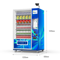 Distributeur automatique de boissons et de snacks, paiement par espèces/cartes/codes QR, gestion cloud SDK, écran tactile 15,6 pouces, acier inoxydable
