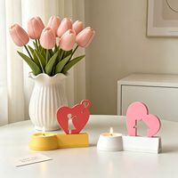 Moule en silicone pour bougeoir en forme de maison cœur, pour décoration familiale DIY, base à insérer pour signe, résine époxy et plâtre