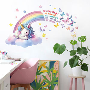 Décoration de la maison 3d papillon arc-en-ciel <span class=keywords><strong>licorne</strong></span> <span class=keywords><strong>Stickers</strong></span> muraux pour enfants - Product Image 2