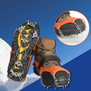 Crampons anti-glace durables en acier inoxydable 420 à 19 dents avec revêtement en caoutchouc pour sports <span class=keywords><strong>d</strong></span>'hiver, escalade, randonnée, camping, logo personnalisé - Product Image 1
