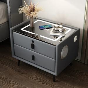Vente directe d'usine, table de chevet intelligente avec chargeur USB sans fil, meubles de chambre à coucher, table de chevet intelligente, table de chevet connectée - Product Image 1