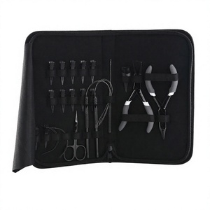 Kit de Herramientas Premium de Acero para Extensiones de Cabello de Uso Comercial: Pinza, Removedor de Cuentas, Gancho de Ganchillo, 2 Anillos, 12 Pinzas de Seccionamiento, Tijeras - Product Image 1