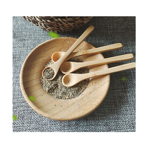 9cm Natural Unfinished Mini Bamboo Spoon 1g 2g Measuring Small Seasoning Ice Cream Honey Spice Tiny Powder Salt Mini Spoon Scoop