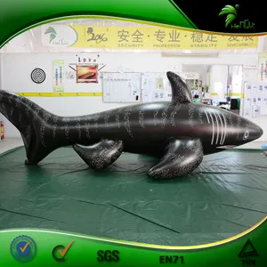 热卖充气逼真鱼巨型充气黑鲨池玩具暑假